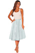 Sexy Grey Flared A-Line Midi Skirt